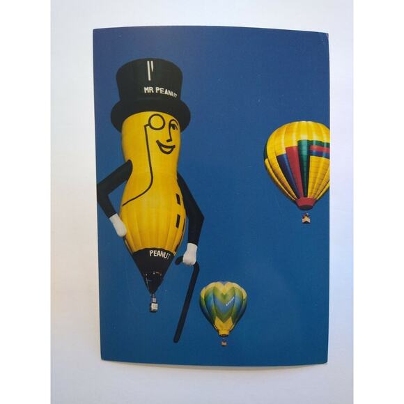 Mr Peanut Postcard Original Planters Peanuts Hot Air Balloon RJ Reynolds Unused - Picture 5 of 8